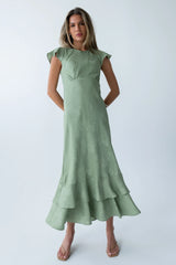 Mateo Floral Maxi Dress in Green