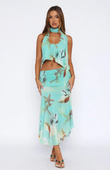 Mediterranean Mirage Midi Skirt Seaside Treasure