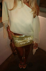 Look Within Sequin Mini Skirt Lemon