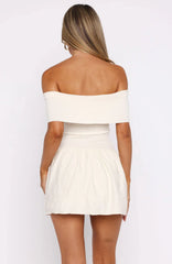 Wherever You Are Mini Dress Off White