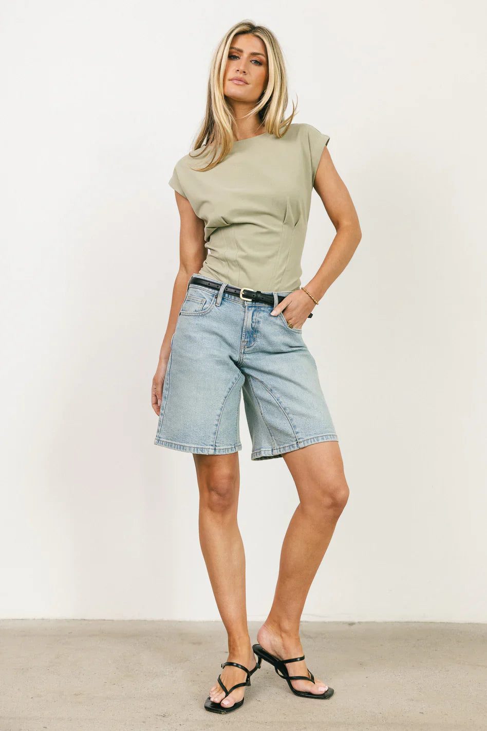 Tam Pleated Top in Sage