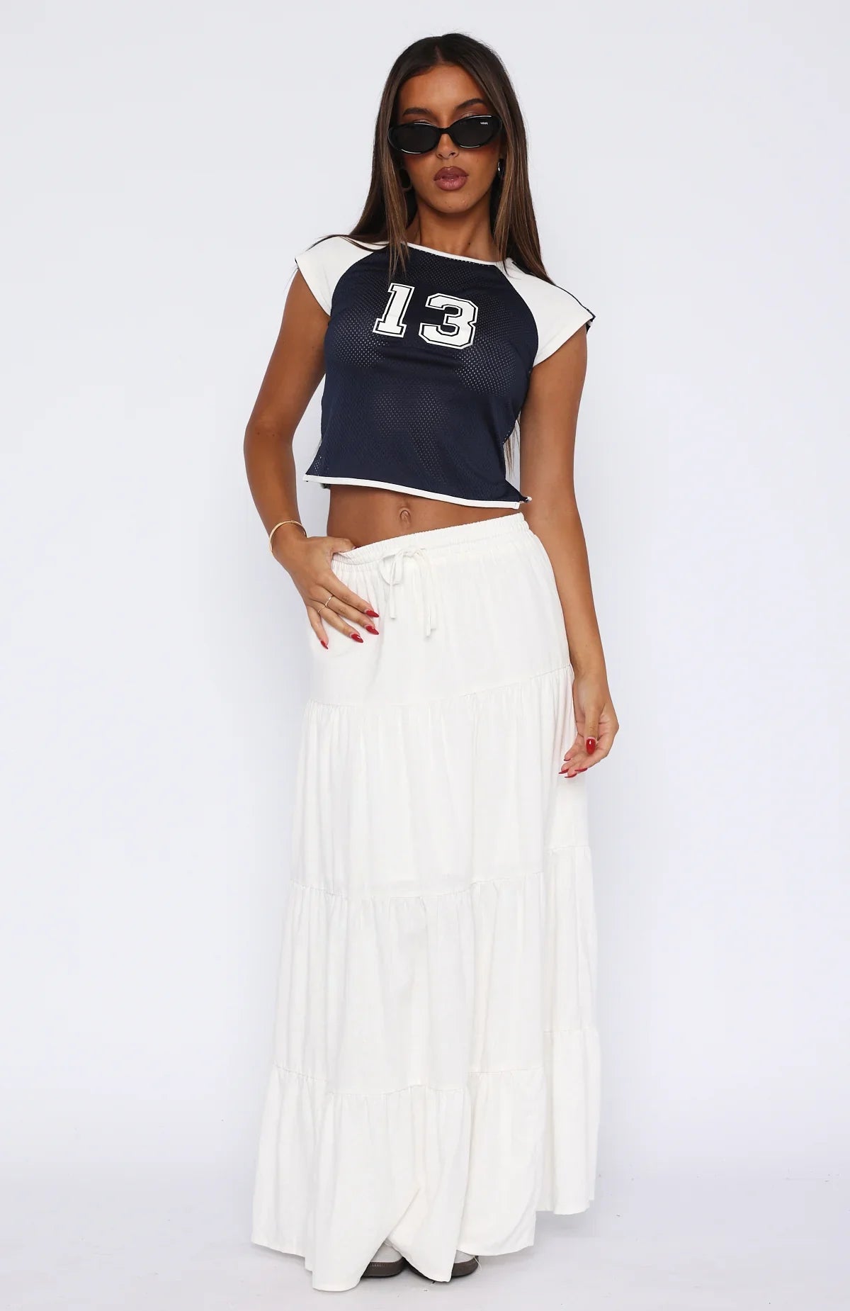 In That Moment Maxi Skirt White