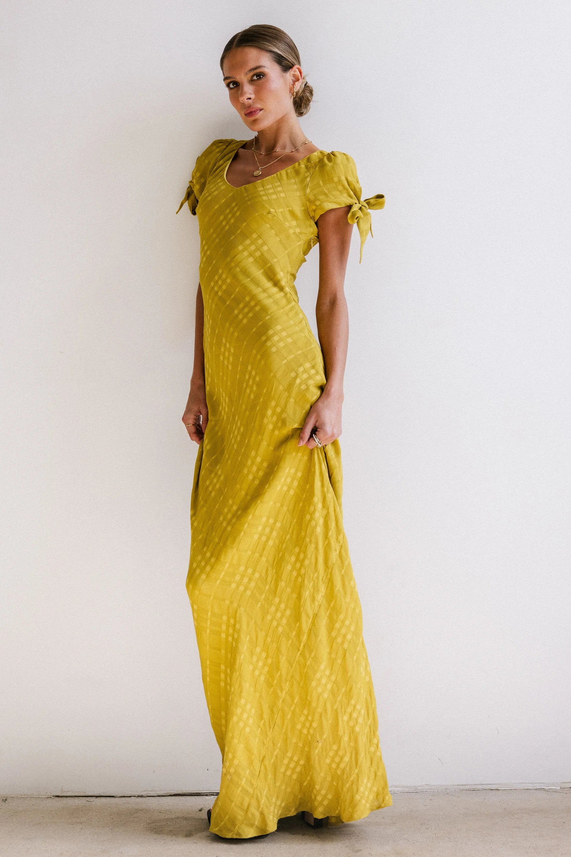 Kimmie Maxi Dress in Chartreuse