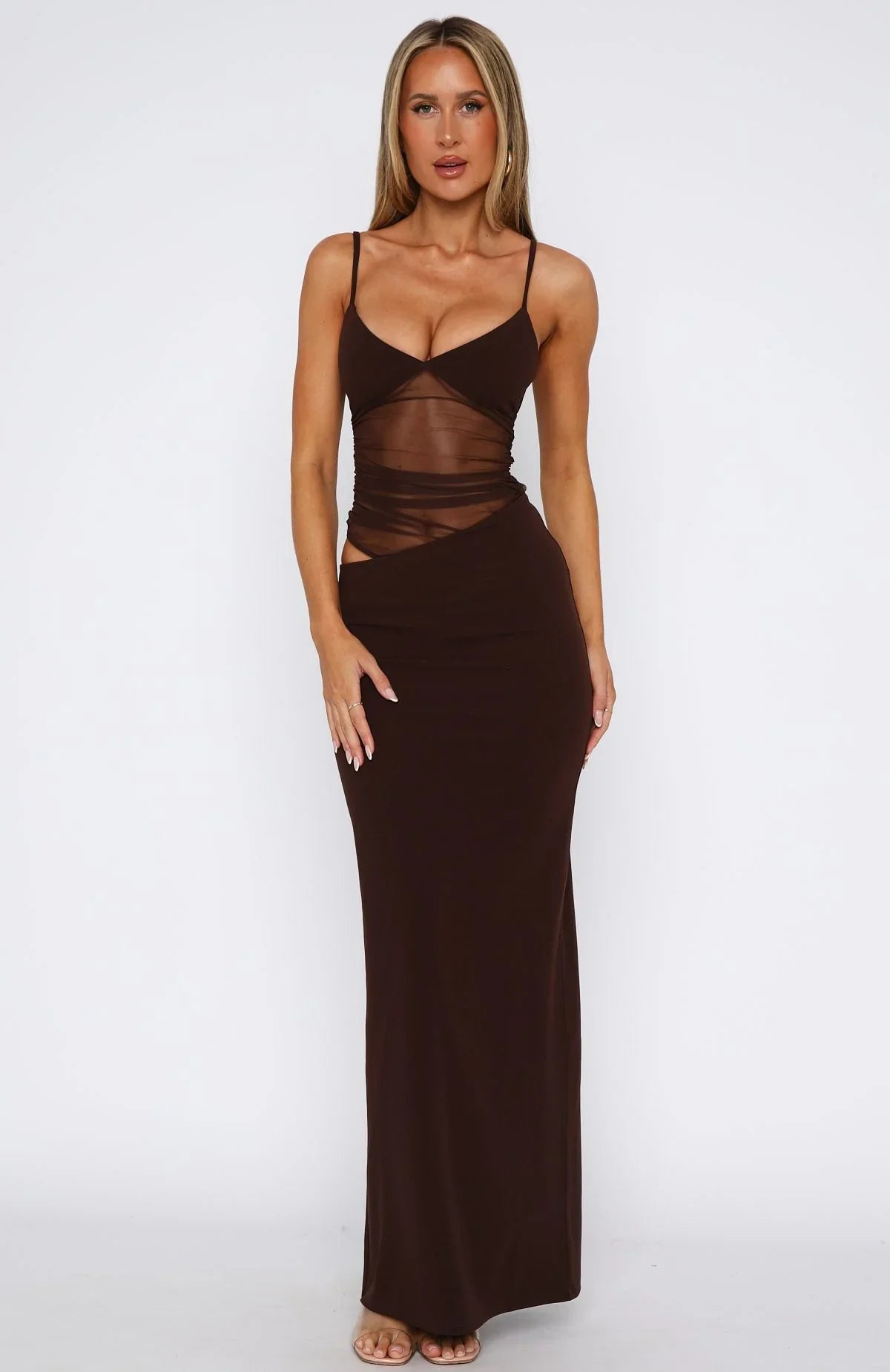 Call Me Up Maxi Dress Chocolate