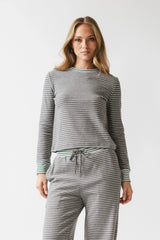 April Striped Top in Grey